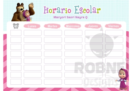 Masha y el Oso Horario Escolar